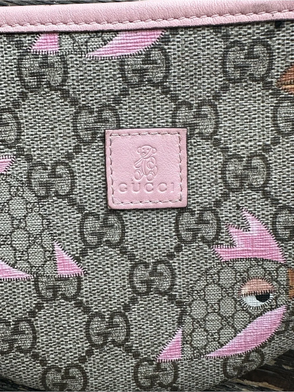 GUCCI Childrens Papagallo Shoulder Bag GG Supreme Leather Mini Crossbody bag
